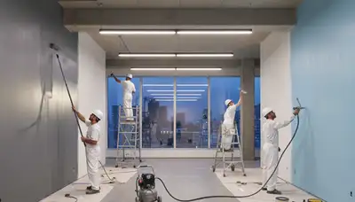 Commercial painting crew in Scottsdale, AZ applying durable coatings to a business property