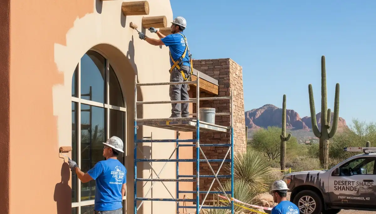 Scottsdale, AZ painting crew applying interior paint in a professional home service project