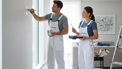 Scottsdale, AZ painter touching up sun-faded trim and wall scuffs for a clean home finish