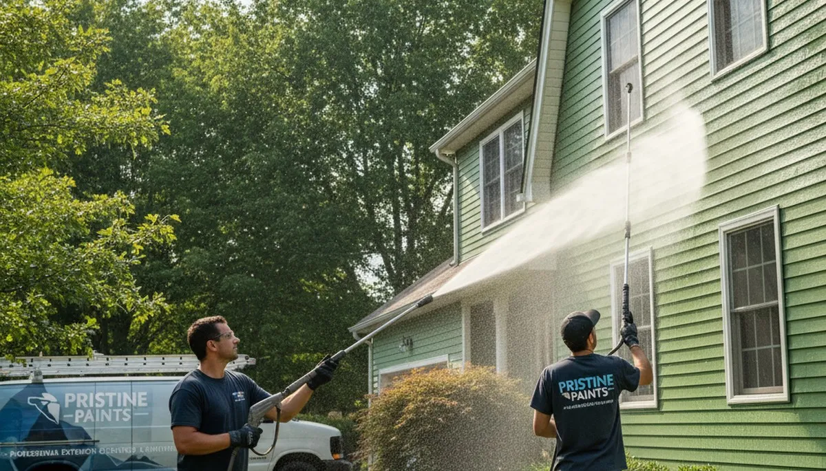 Vinyl siding pressure cleaning in Scottsdale, AZ by Scottsdale Paint Pros removes desert dust and grime